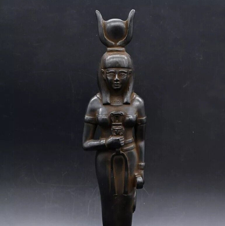 ANCIENT EGYPTIAN ANTIQUES RARE HATHOR STATUE GODDESS OF SKY PHARAONIC EGYPT BC