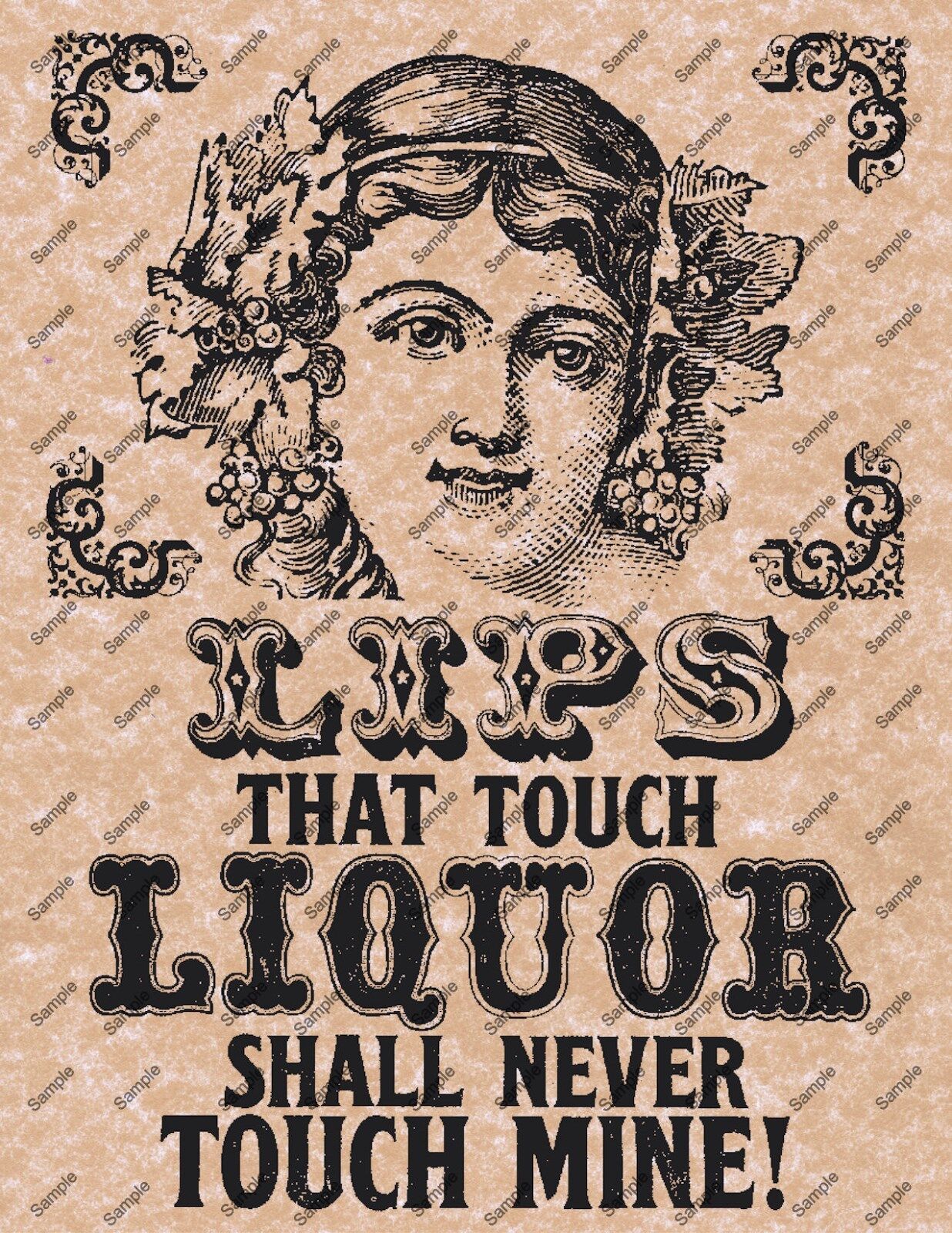 LIPS THAT TOUCH LIQUOR SHALL NEVER TOUCH MINE Old West Poster Picture 112