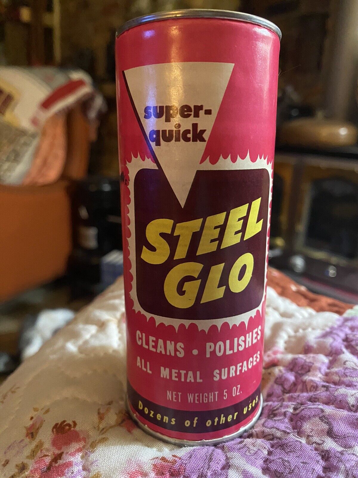 NOS Vintage 1950’s “ STEEL GLO,” Cleans And Polishes All Metal Surfaces, Nice