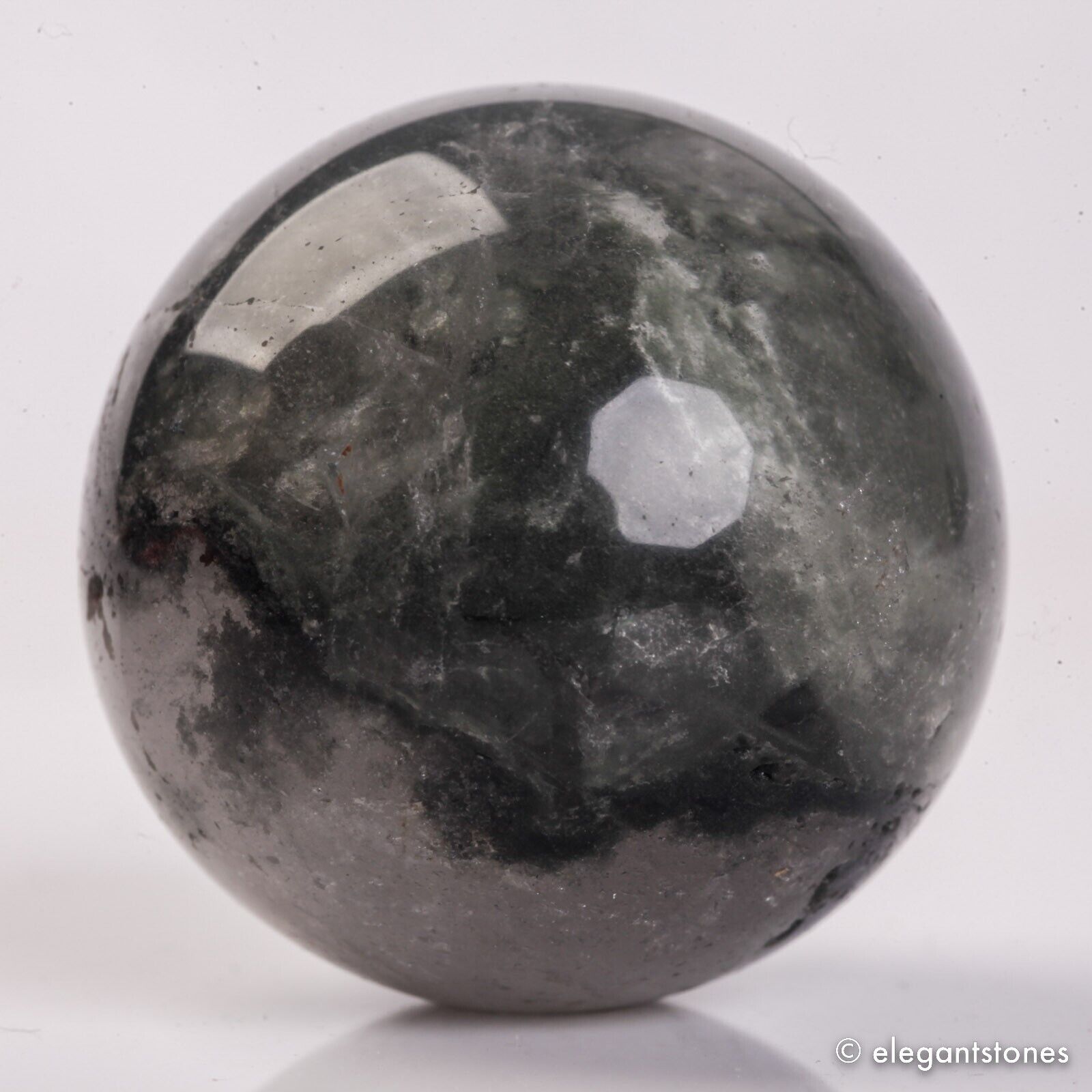 54g34mm Natural Garden/Phantom/Ghost/Lodolite Quartz Crystal Sphere Healing Ball