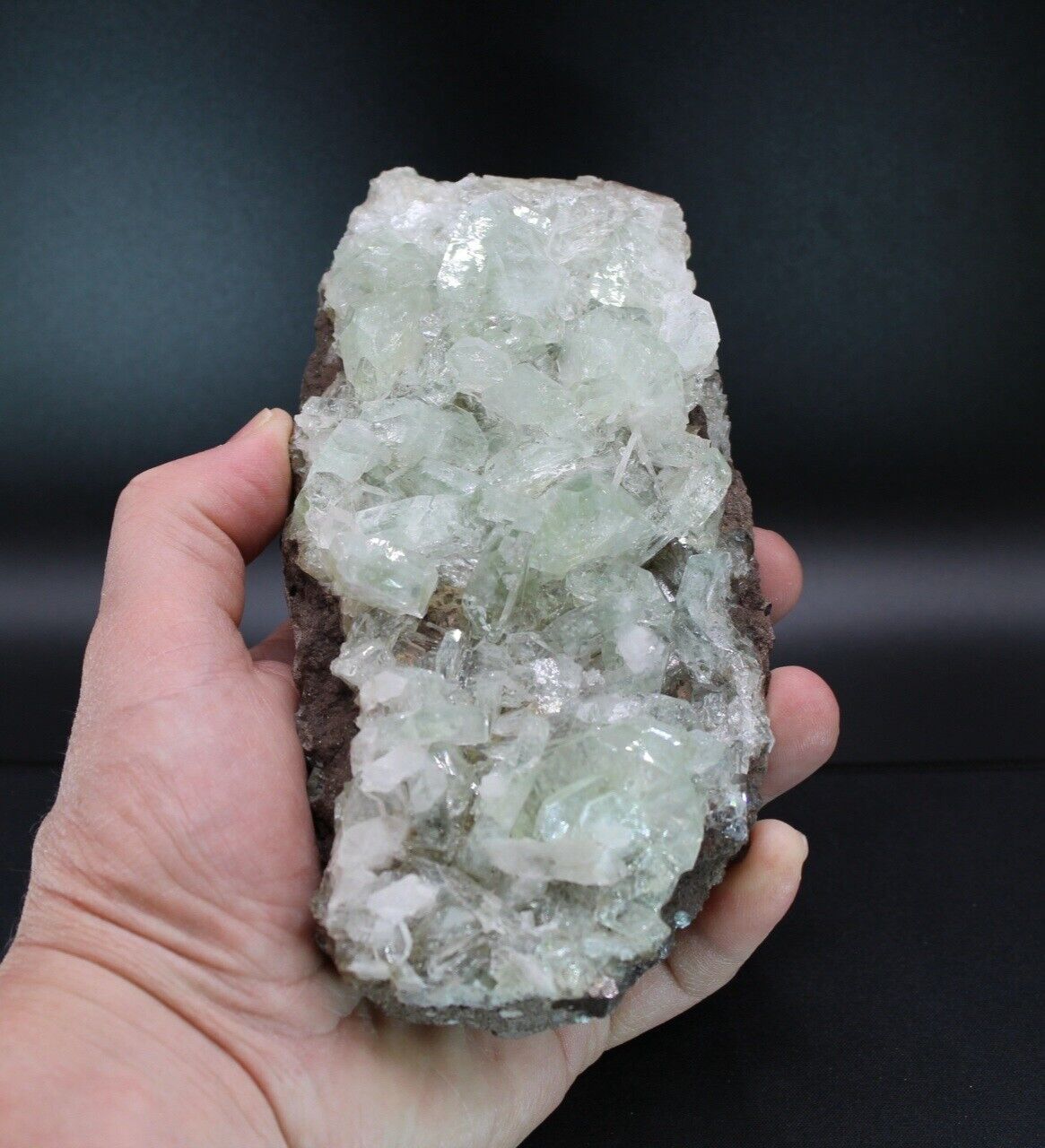 Large Green Apophyllite Scolecite Matrix Crystal Rock Big Raw Mineral
