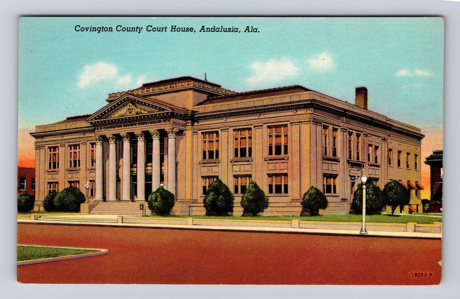 Andalusia AL-Alabama, Covington County Court House, Antique, Vintage Postcard