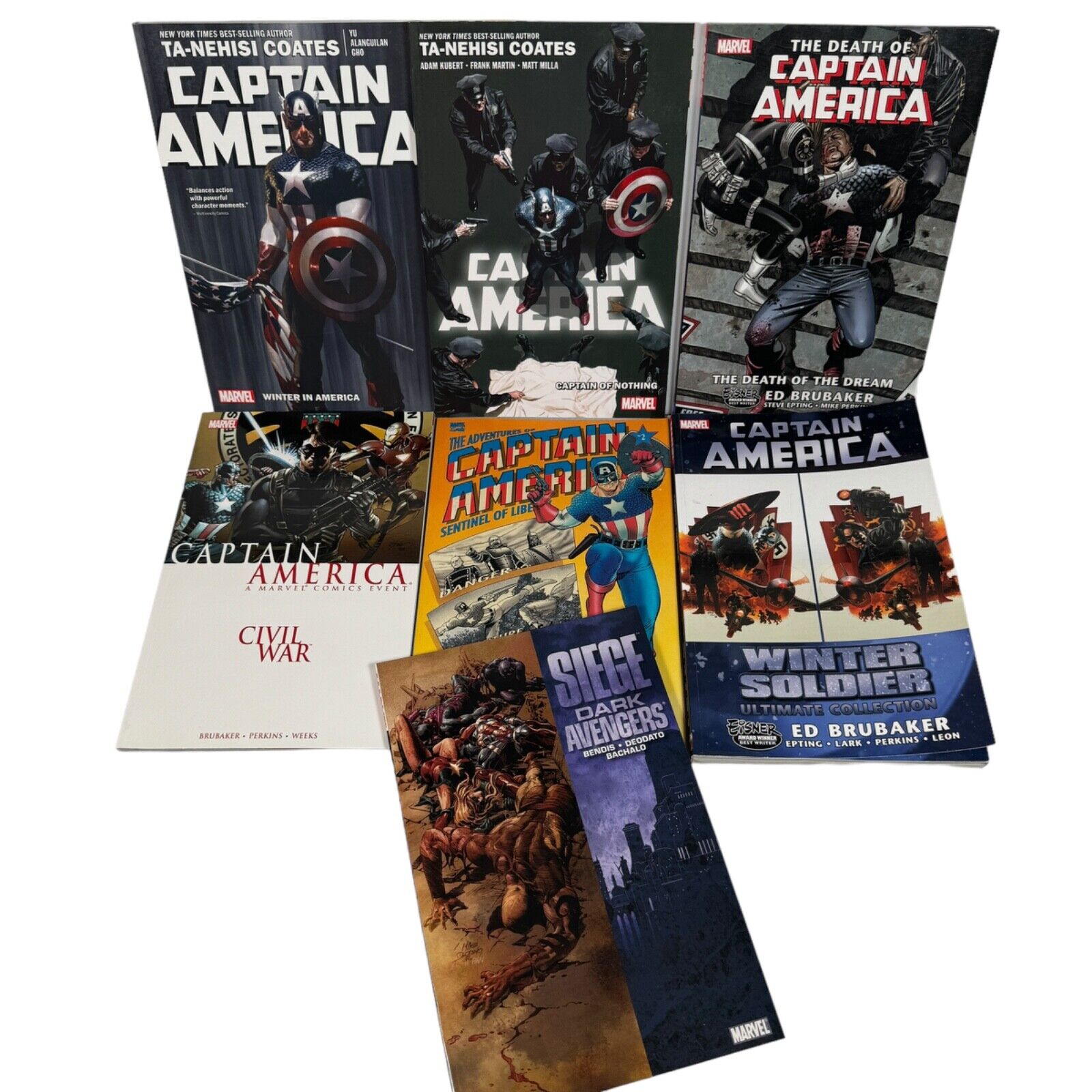 Lot of 7 Marvel Trade Paperbacks Captain America & The Avengers Civil War & More