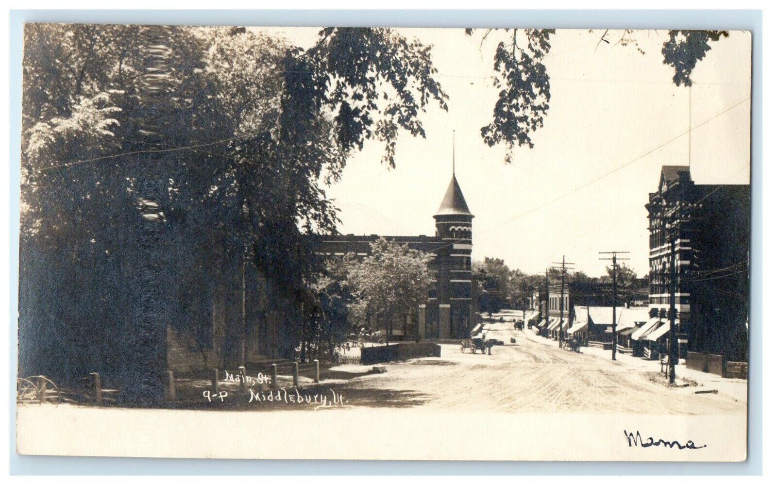 c1905 Main Street View Middlebury Vermont VT RPPC Photo Antique Postcard