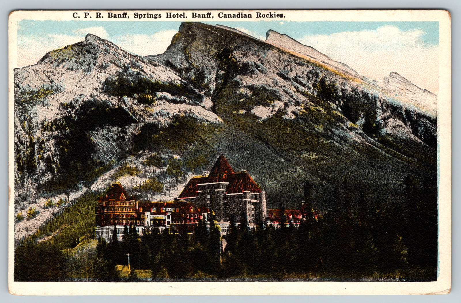 c1930s CPR Banff SPrings Hotel Canadian Rockies Antique Vintage Postcard