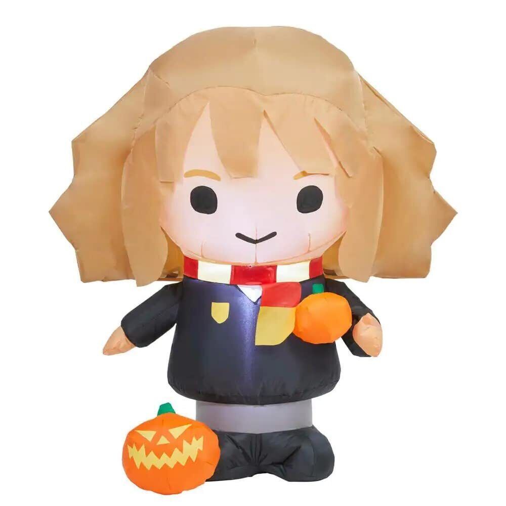 Halloweeen Inflatable 3Ft Hermione with Pumpkin, Black Indoor/Outdoor Decoration