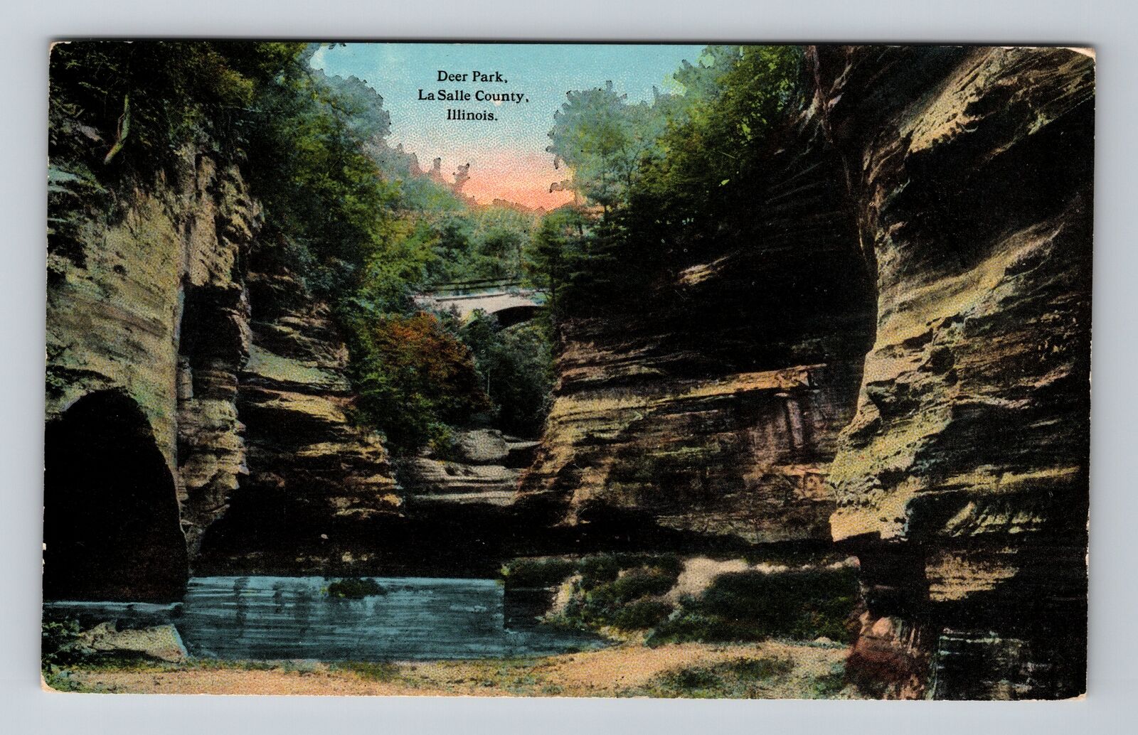 La Salle County IL-Illinois, Scenic Deer Park, Vintage Postcard