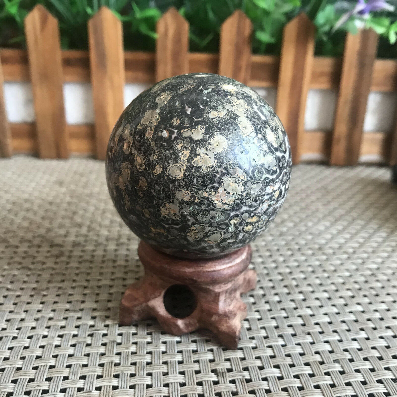 165g  Natural Leopard Stone Polished Crystal Ball mh248