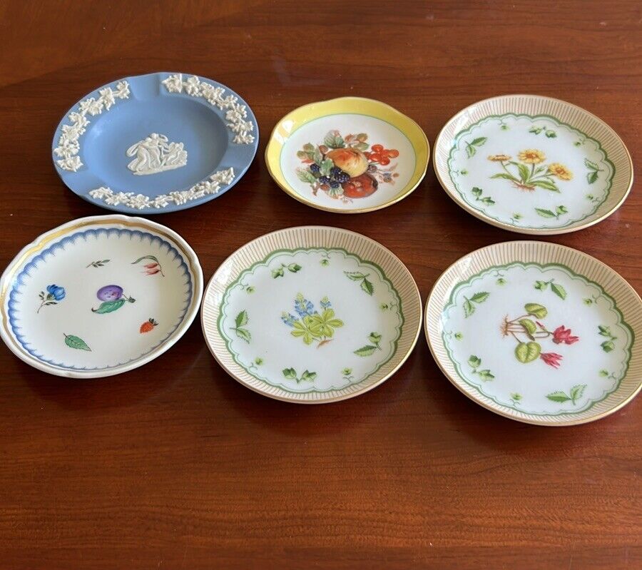 Porcelain Decorative Mini Plates Lot Of 6