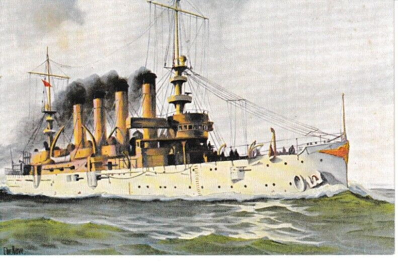 Vintage 1904 USS Charleston postcard from Germany