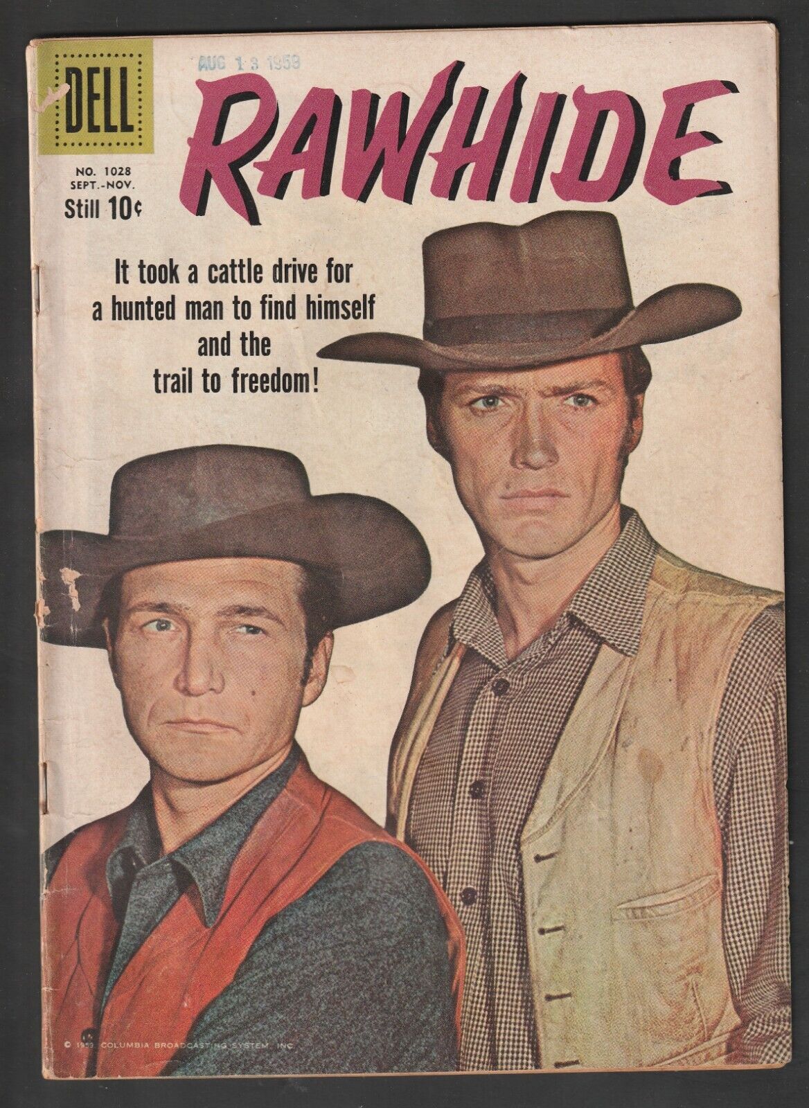 Dell Four Color No. 1028 (1959) RAWHIDE First Issue Clint Eastwood Photo Cover
