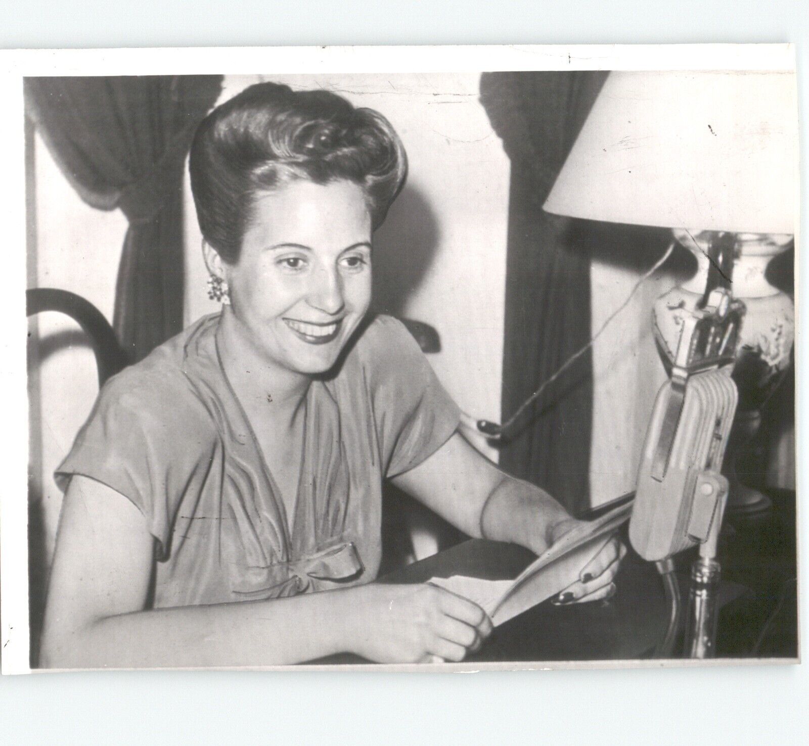 Maria Eva, Wife of ARGENTINA President Juan D Peron VINTAGE 1947 Press Photo