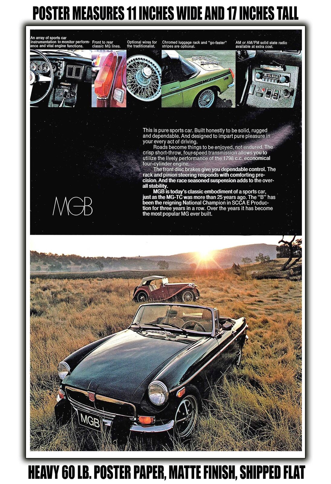 11x17 POSTER - 1974 MG MGB