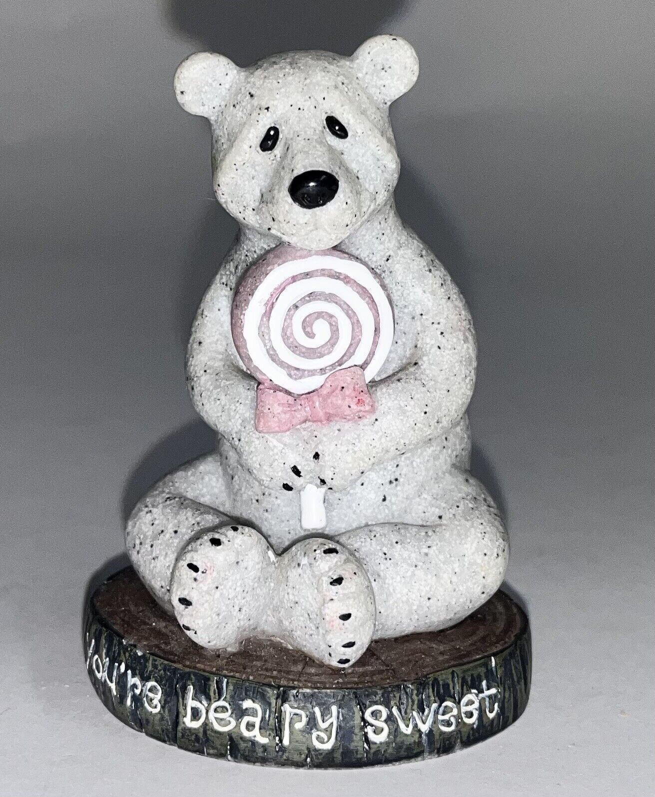 RARE Quarry Critters Bear “You’re Beary Sweet” 2005 Lollipop Figurine 4” EUC
