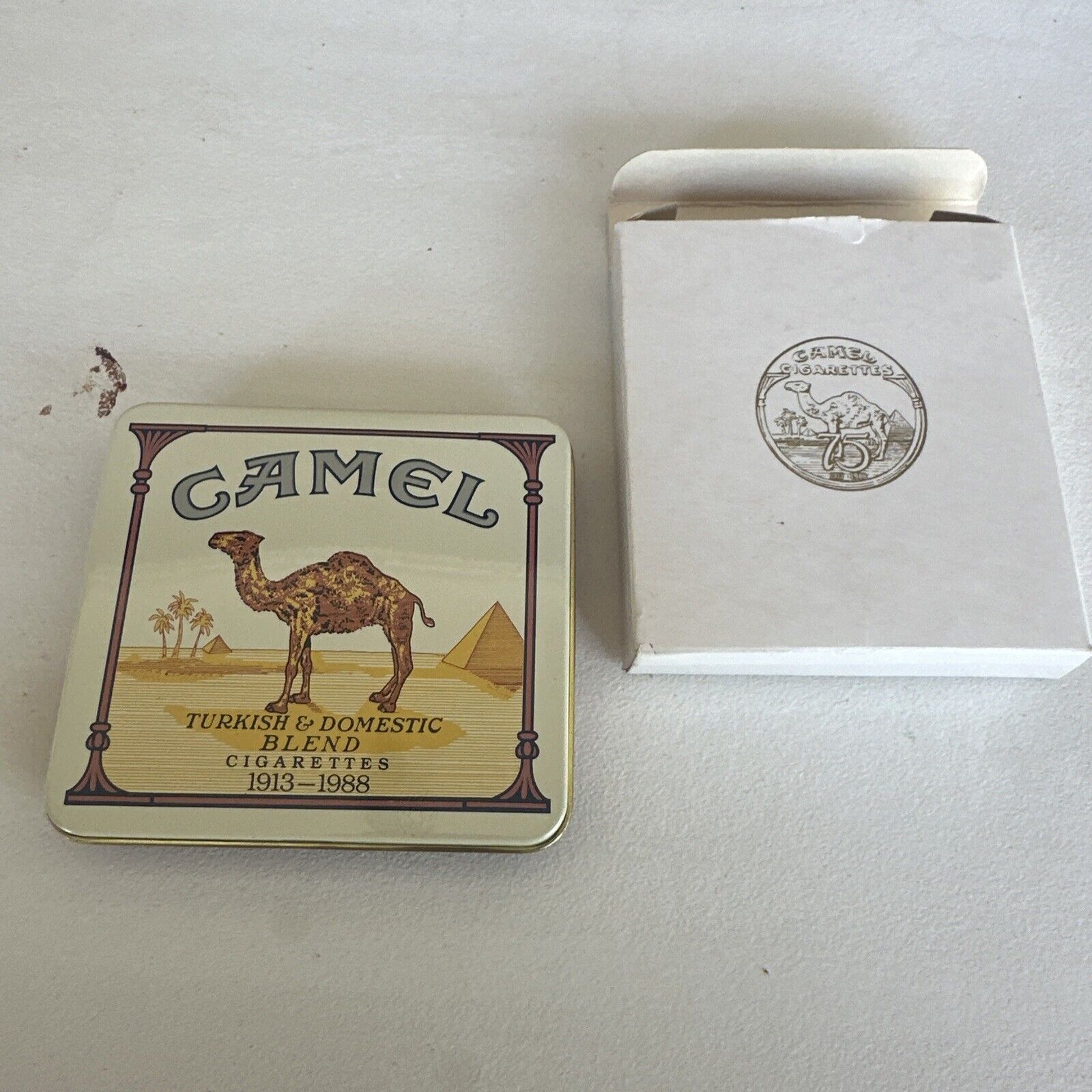 Vintage RJR Camel Cig 75th Anniversary Employee 1913-1988  Metal Tin Only