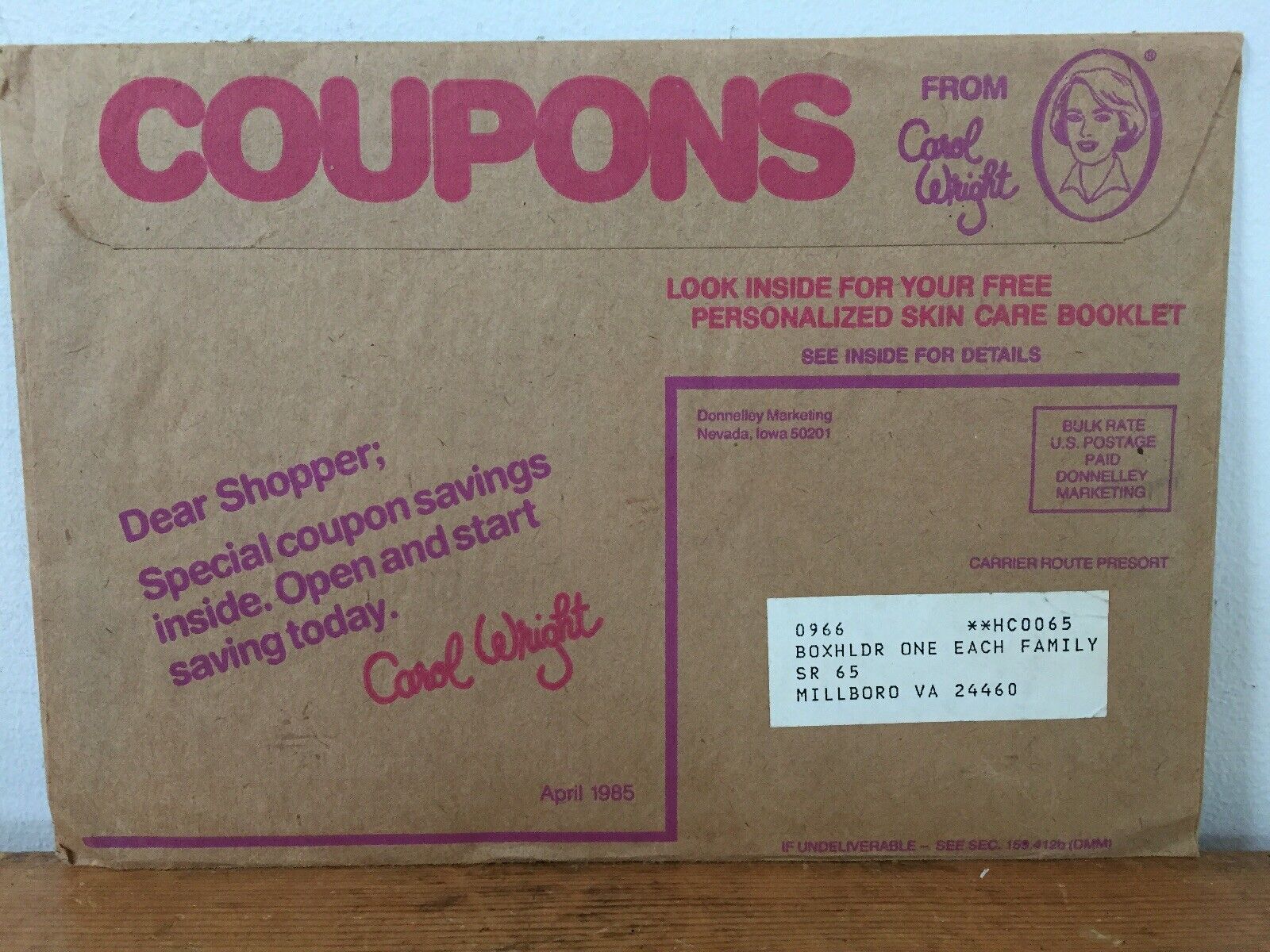 Vtg 1985 Donnelley Marketing Carole Wright Grocery Store Coupons Mailer UNOPENED