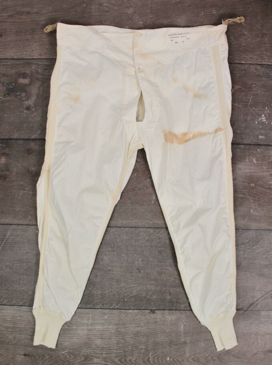 VTG 1910s WWI US Army White Long Cotton Underwear Sz 42 WW1