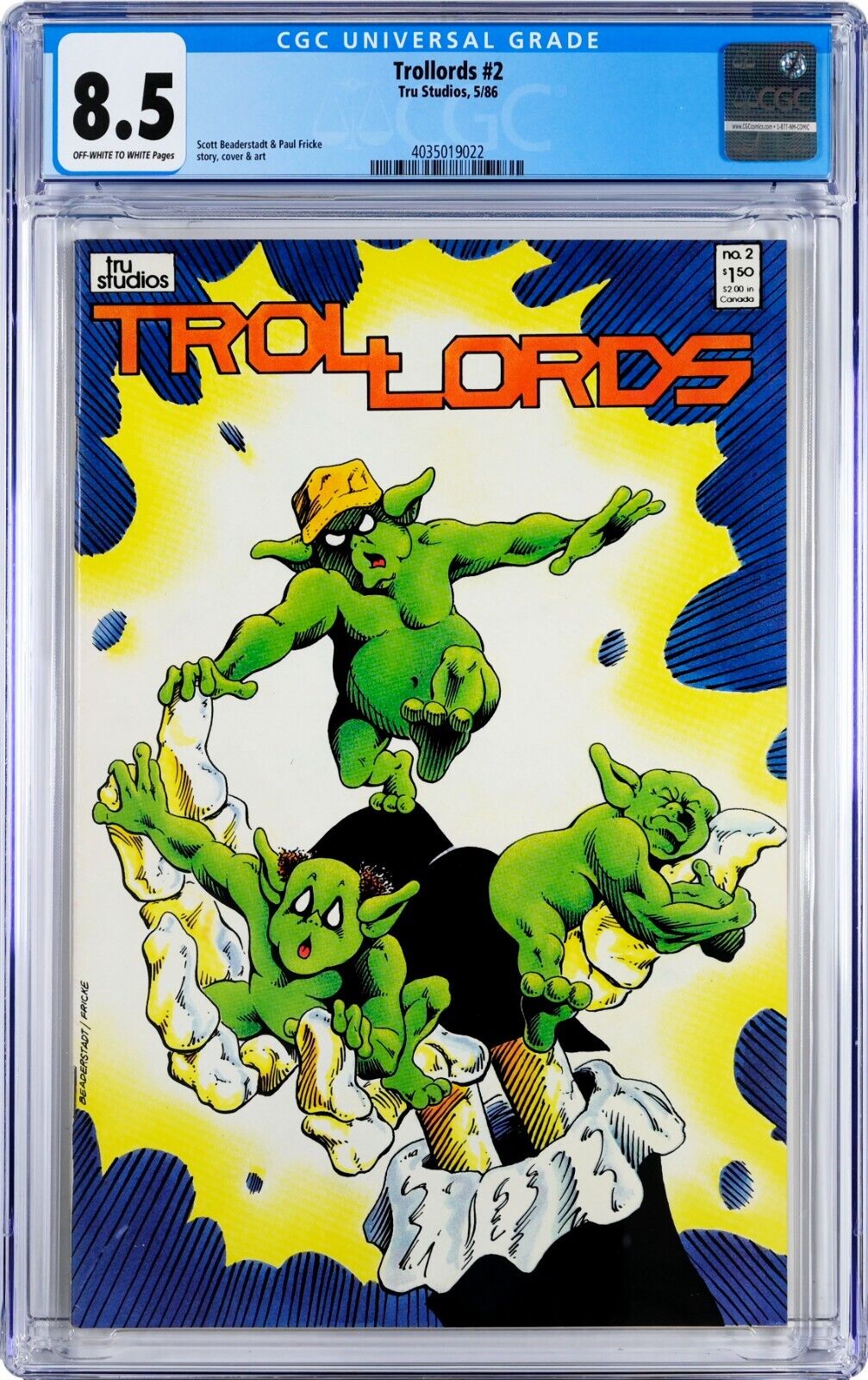 Trollords #2 CGC 8.5 (May 1986, Tru Studios) Scott Beaderstadt & Paul Fricke