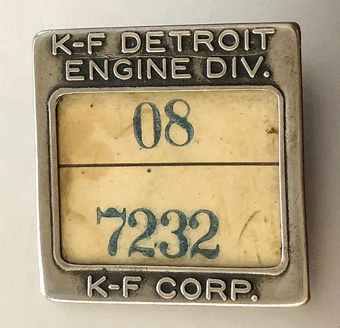 Rare KAISER-FRAZER Automotive Employee Badge: Detroit Engine Div; Acq\'d W/O Jeep