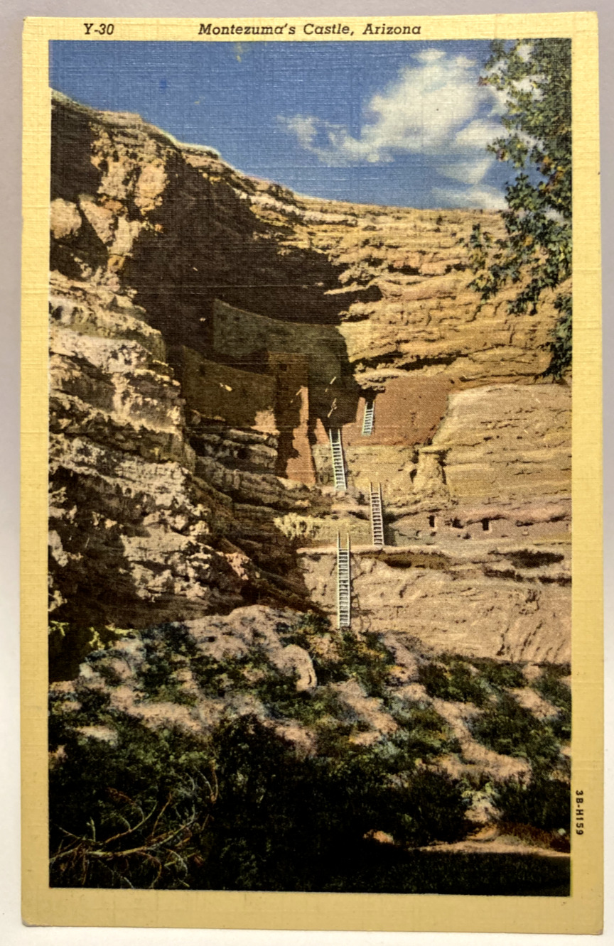 Montezuma's Castle, Arizona AZ Vintage Linen Postcard