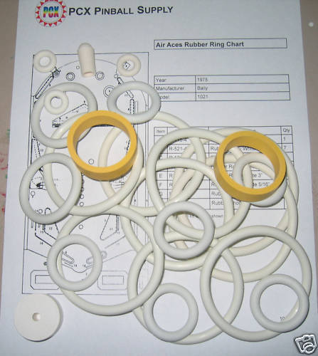 1975 Bally Air Aces Pinball Rubber Ring Kit