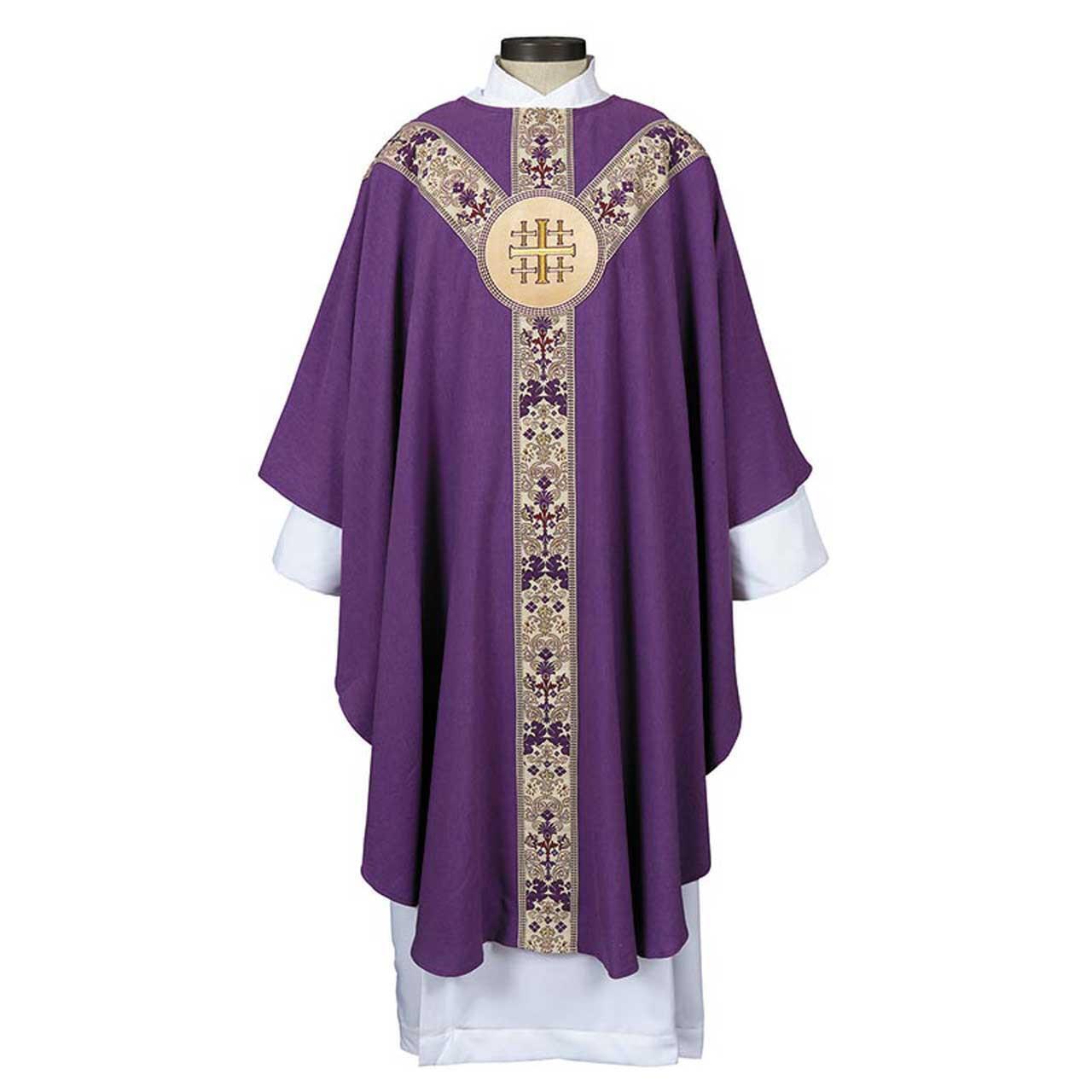 Coronation Semi-Gothic Purple Chasuble Smooth Polyester Size:51\