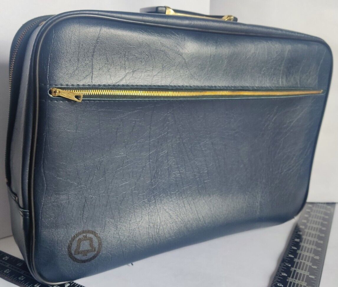 Vintage Luggage Novelty Bellsouth Brief Case 18×12×4 Vinyl AT&T Blue Pre-owned
