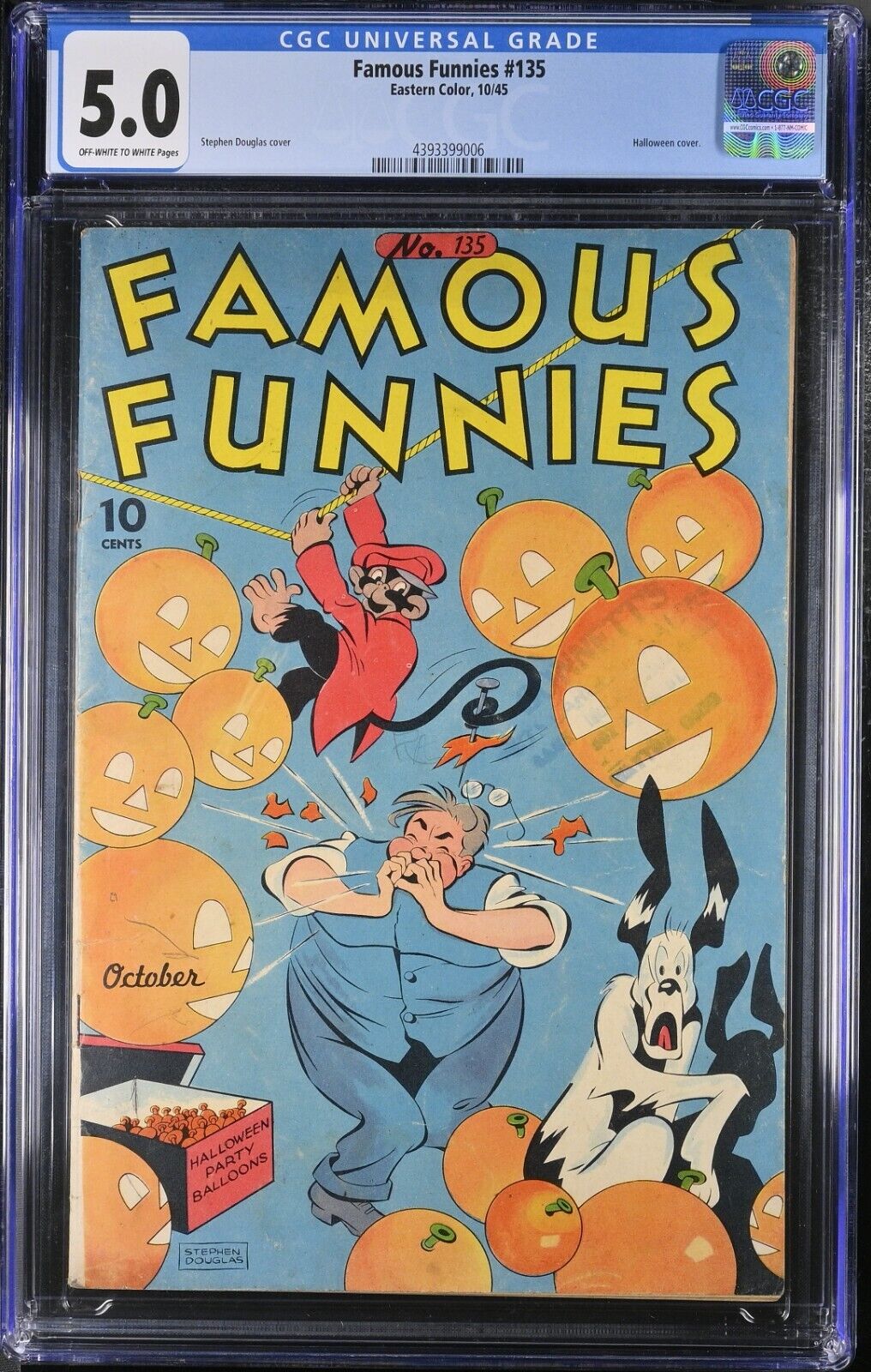 FAMOUS FUNNIES #135  CGC 5.0  1945 Golden Age Comic Eastern Color