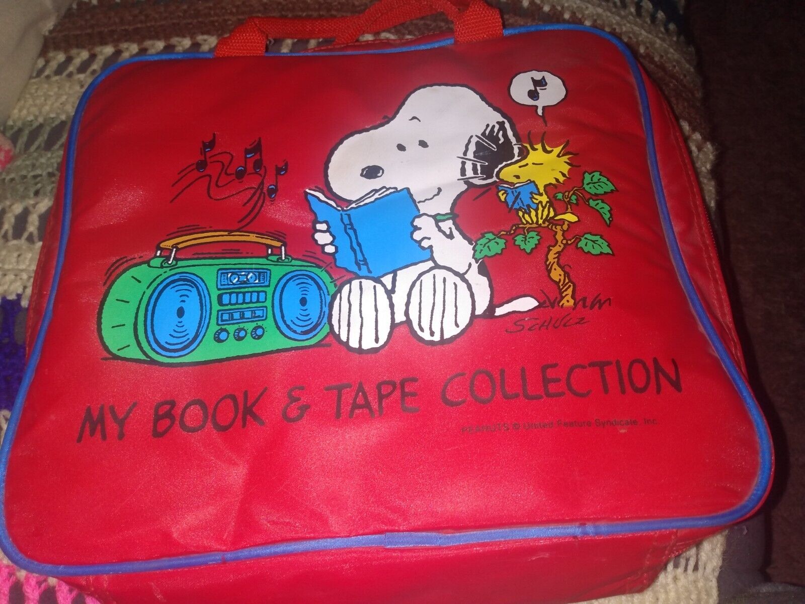 Vintage Snoopy Tape Cassette Carrier Bag