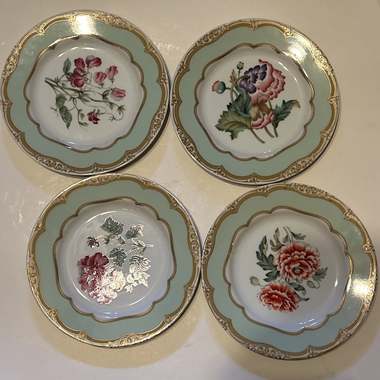 4 Floral Winterthur Adaptation Desert Plates By Andrea Sade