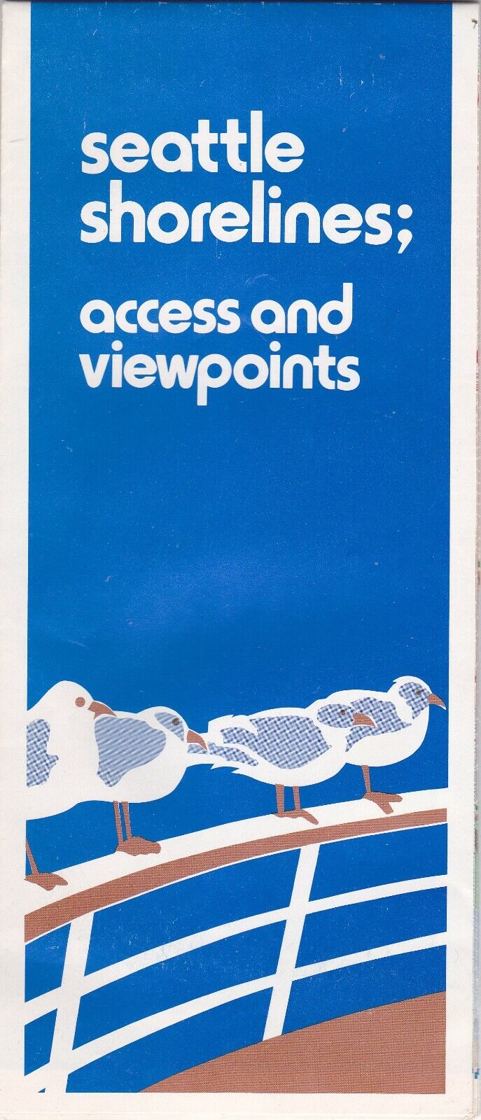 1976 Seattle Shorelines Access & Viewpoints Color Map Brochure