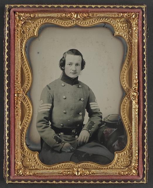Photo:[Unidentified soldier from New York in Union sergeant\'s uniform]