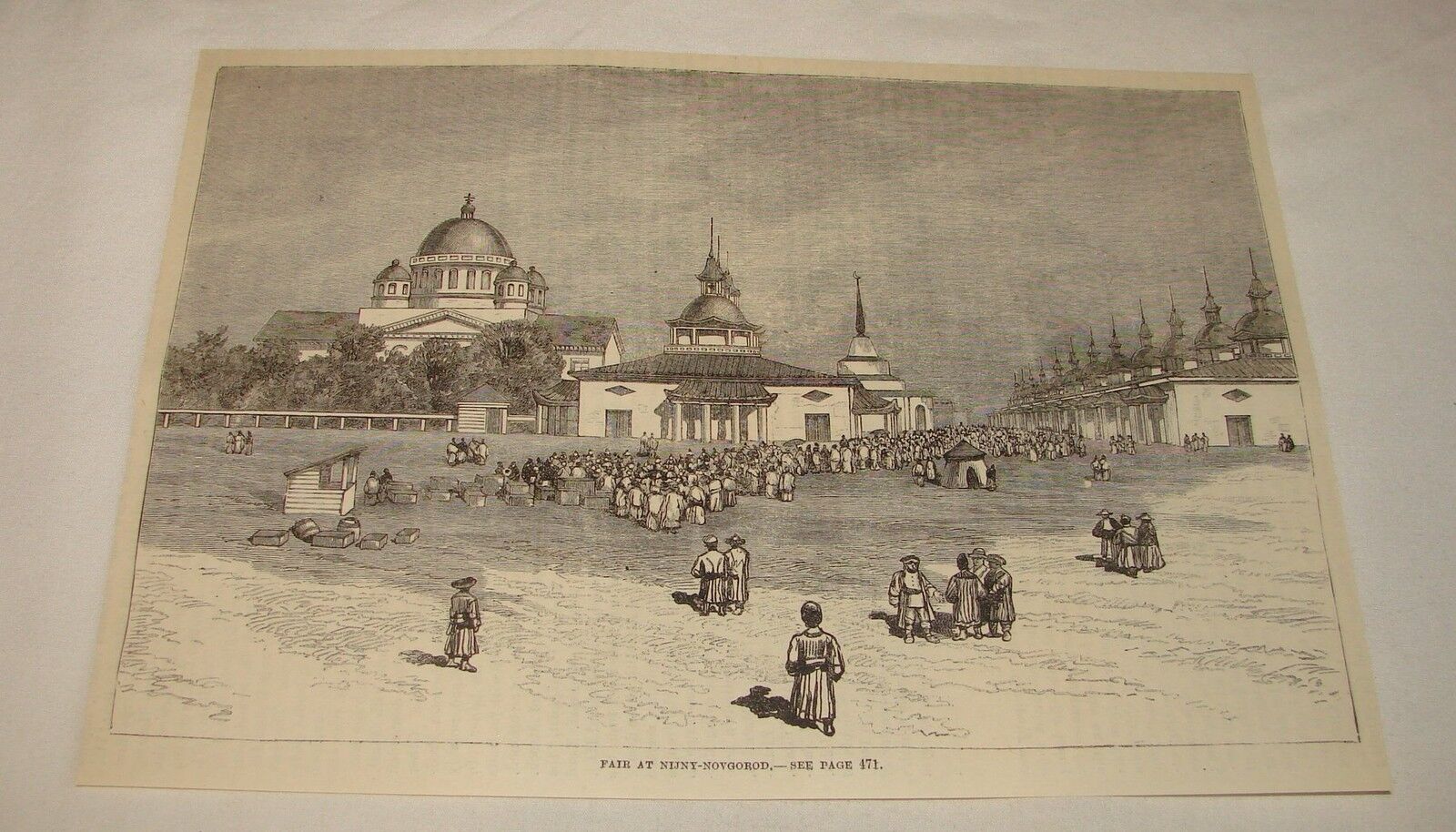 1887 magazine engraving ~ FAIR AT NIZHNY NOVGOROD, Russia
