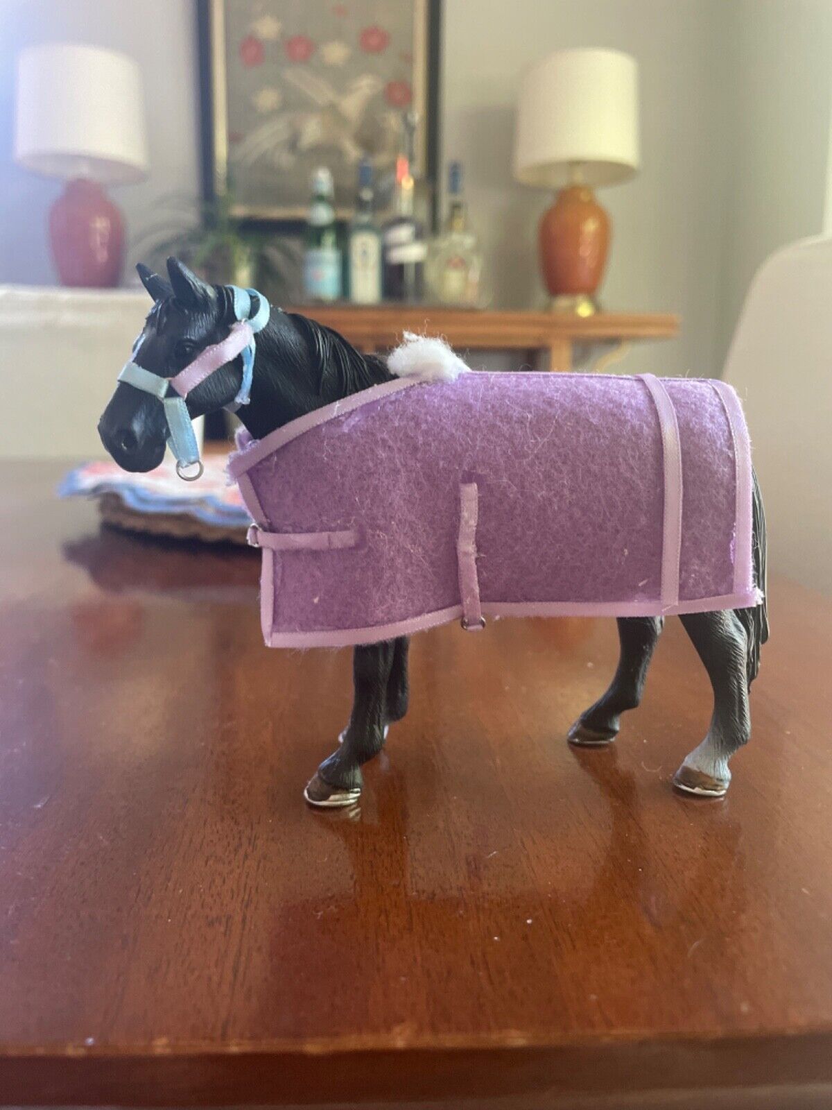 Horse Blanket for Standard Size Schleich Horses Hand Crafted Purple