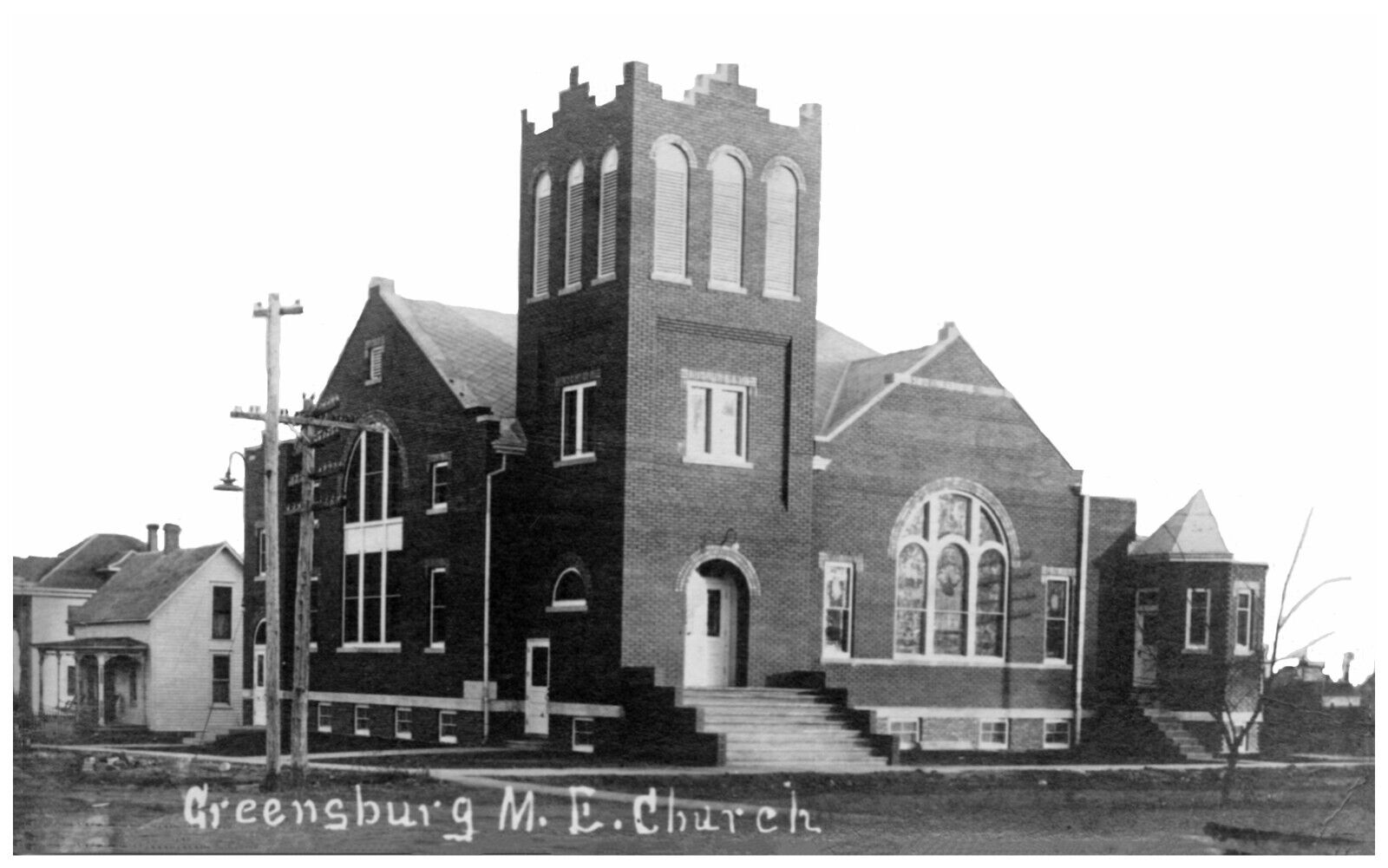 Greensburg Kansas M. E. Church Reprint Postcard  #85336