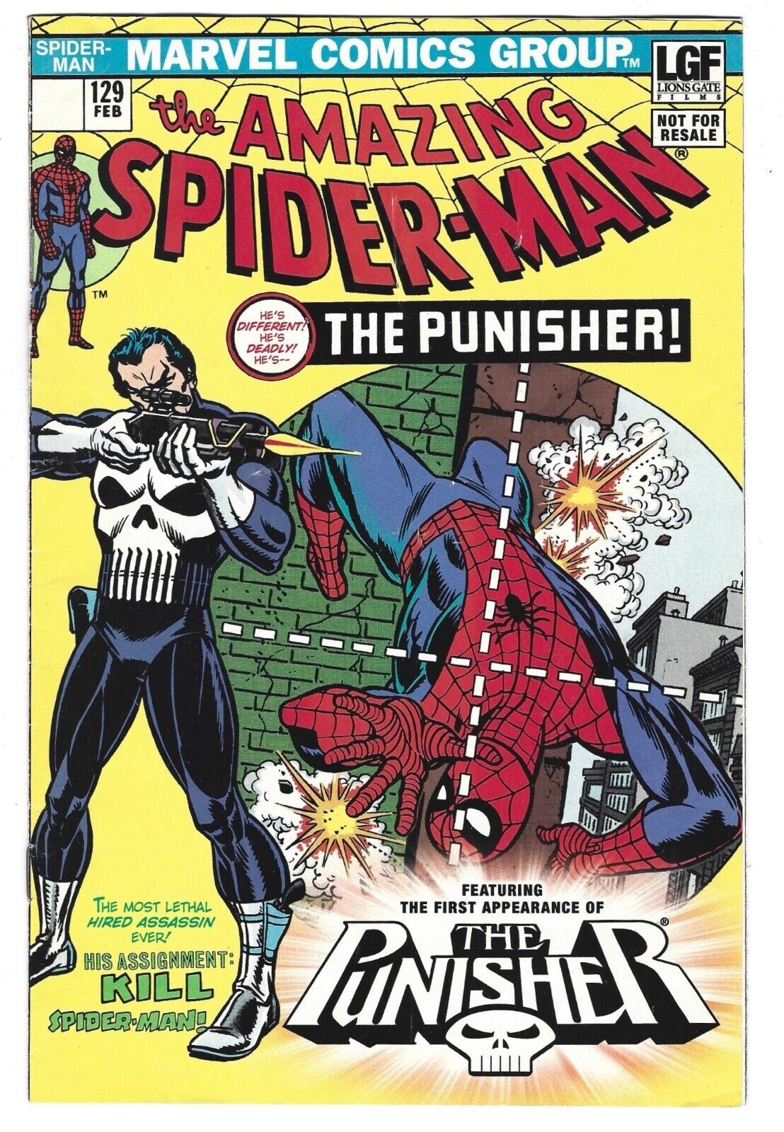 The Amazing Spider-Man #129   FEB 2004.  Fist app of Punisher, lionsgate reprint