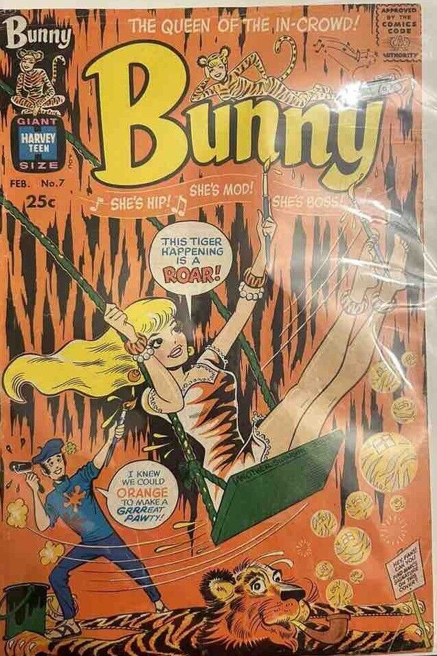 Bunny #7 Harvey Comics 1969 High Grade  1st Soular System Band Marcy