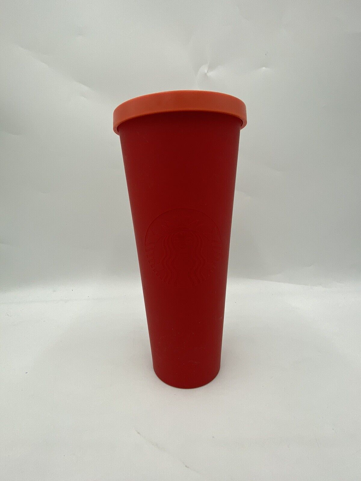 Starbucks 2016 Matte Red Soft Touch Acrylic Tumbler Cold Cup 24oz. Venti Smooth