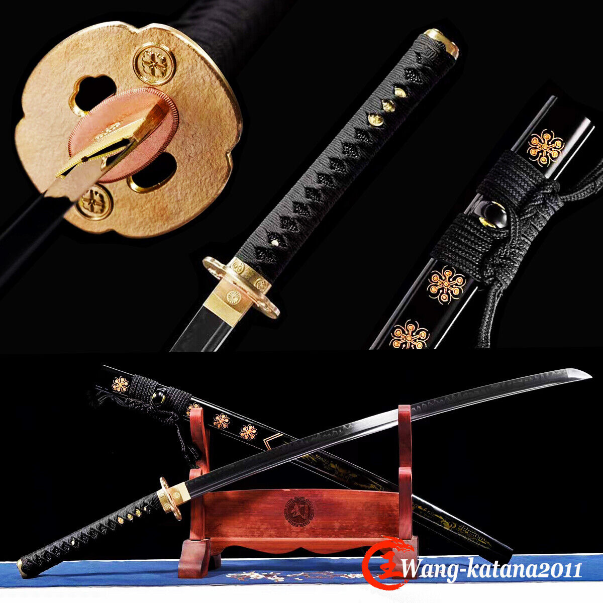 Real T10 Clay Tempered Samurai Sword Handmade Full Tang Functional Japan Katana