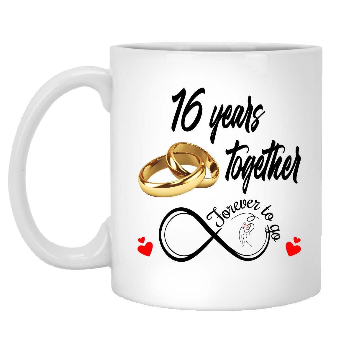 16st wedding anniversary gift for wife Coffee MUG th 16 Years together Husband