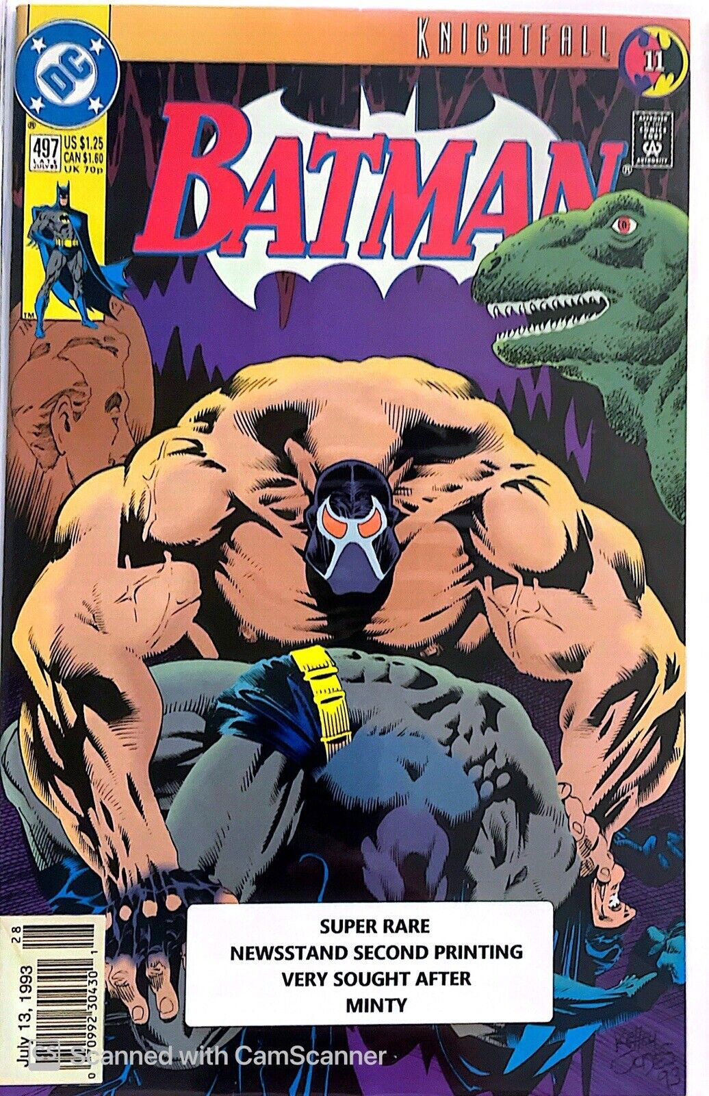 Batman #497 Classic Bane Breaks Batmans Back VF DC Comics 1993 Newsstand Edition