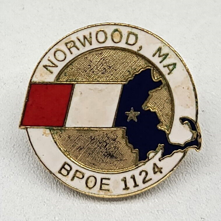 ⭐️ BPOE Elks Lodge 1124 Norwood Maine Massachusetts Hat Lapel Jacket Pin Pinback