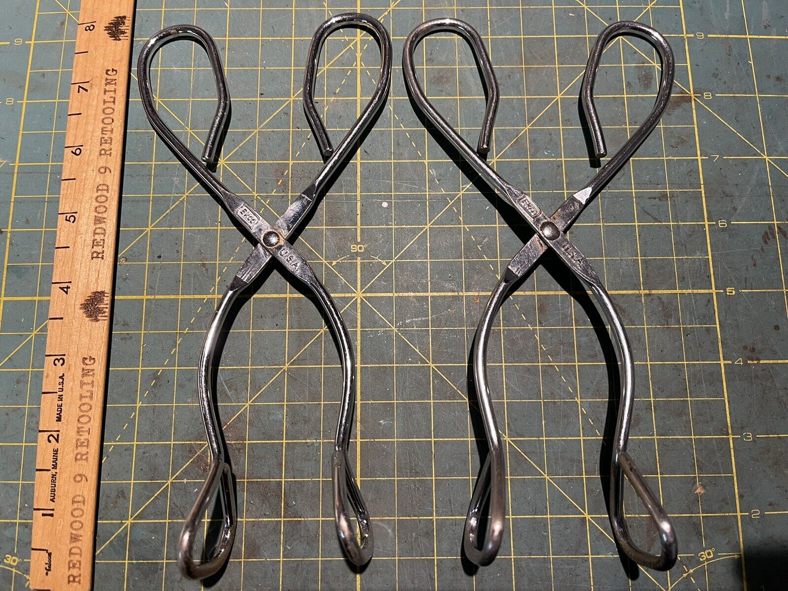 2 Pairs Of Vintage Ekco Kitchen Tongs Stainless Made In USA 8