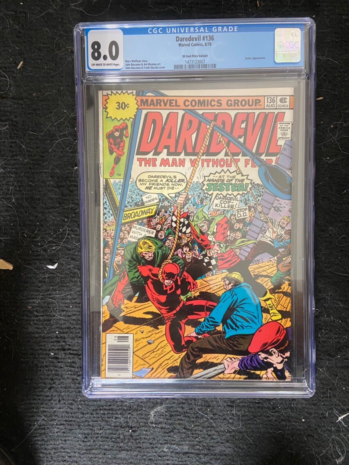 Daredevil #136, CGC 8.0 VF, 30 Cent Price Variant; Jester