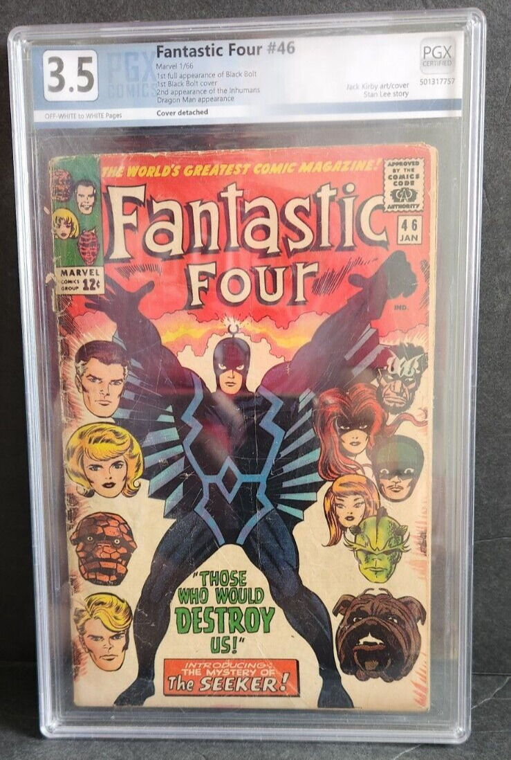 Fantastic Four 46 - PGX 3.5 - First Black Bolt - Not CGC - Scuffed Case