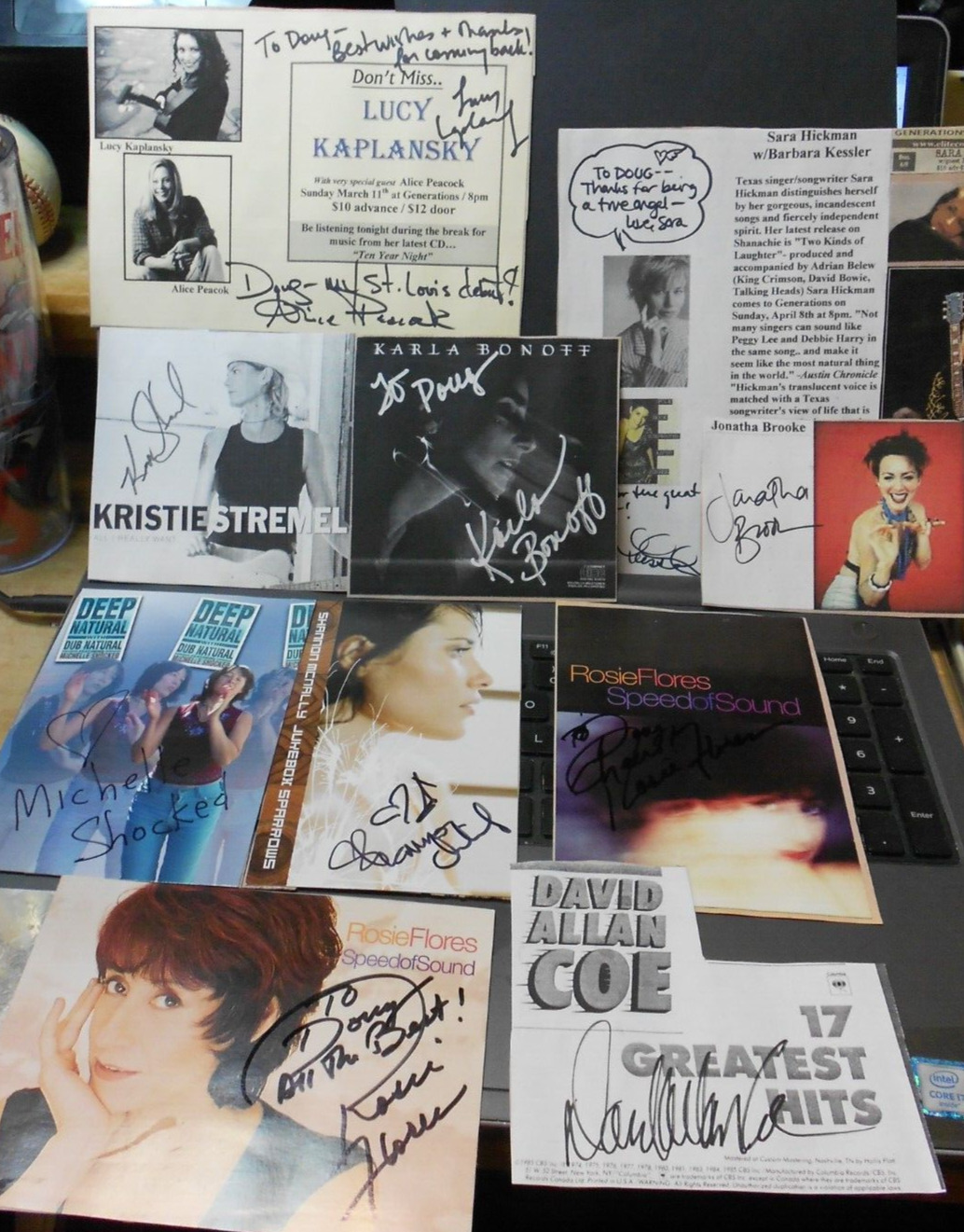 Lot of 12 different Folk/Country Singers with autographs--See above for list