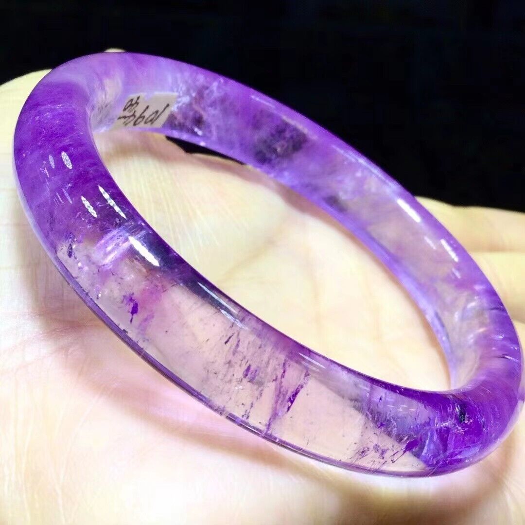 Genuine Natural Purple Crystal Quartz Women Bangle AAAA Inner Diameter 52mm