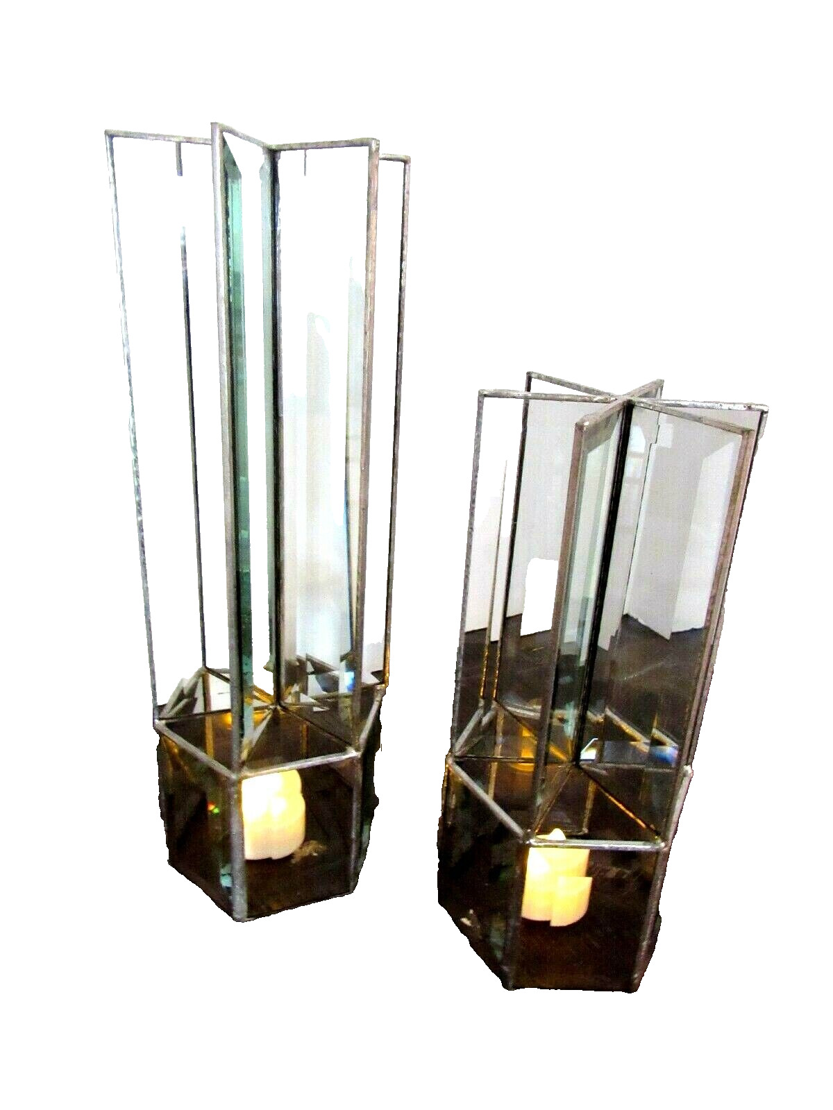 Stained Glass Art Candle Holder Table Top Home Decoration
