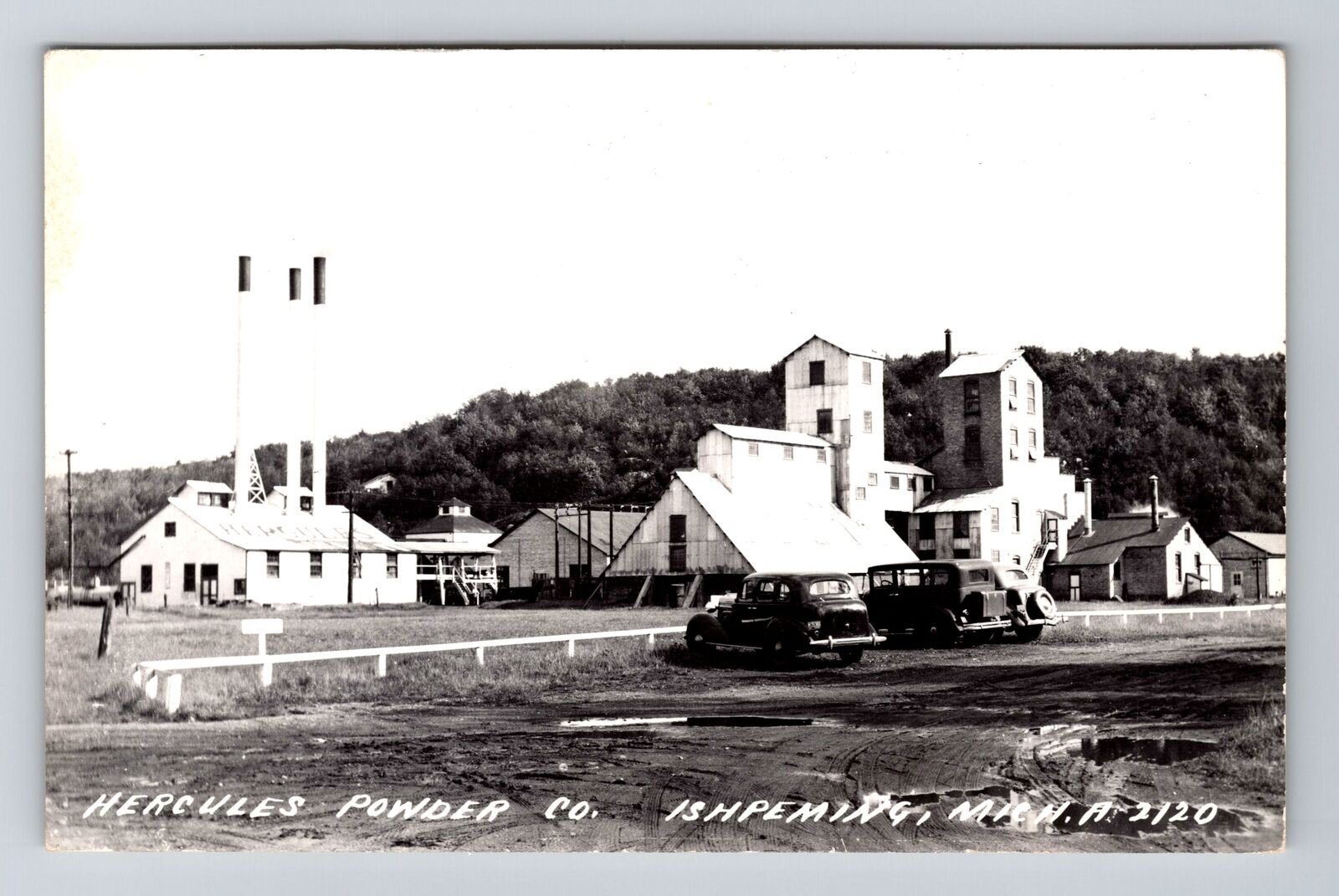 Ishpeming MI-Michigan RPPC Hercules Powder Co. Real Photo c1940 Vintage Postcard