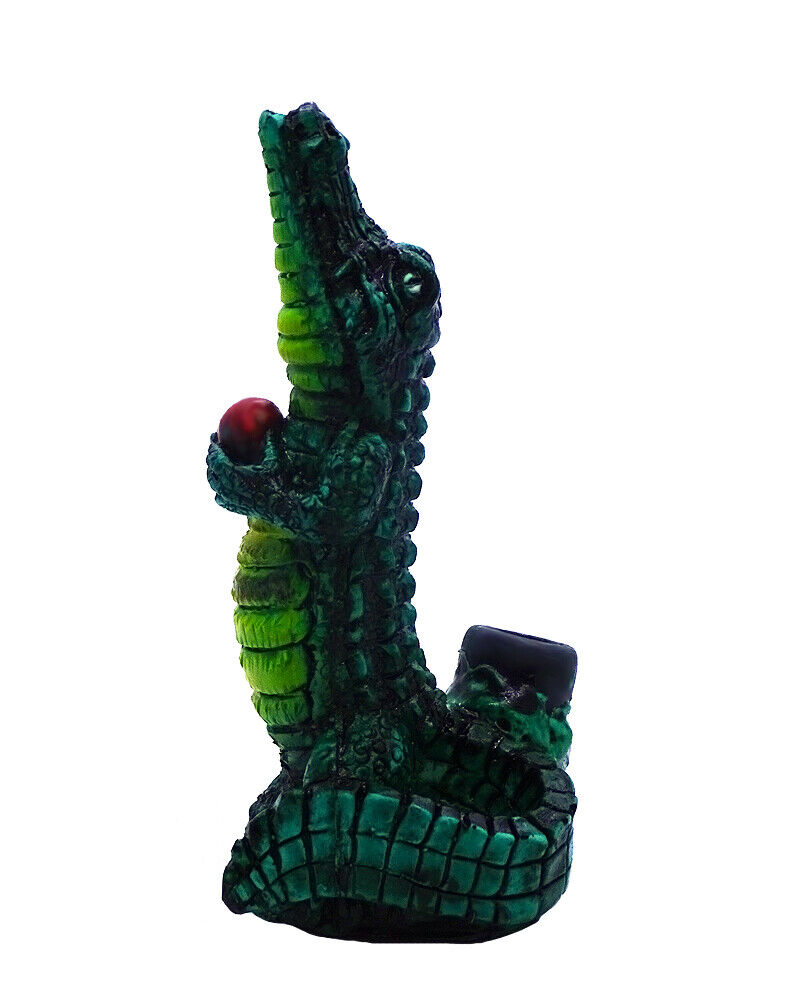 Green Alligator Handmade Tobacco Smoking Hand Pipe Animal Reptile Crocodile Gift